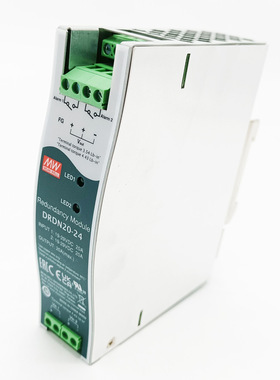 明纬开关电源DRDN20-12/24/48V 20A DIN导轨安装电源冗余控制模块