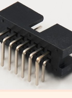 牛角插座 IDC DC2-14PL 2*7 间距2.0mm 弯脚 卡勾式 插板式 黑色