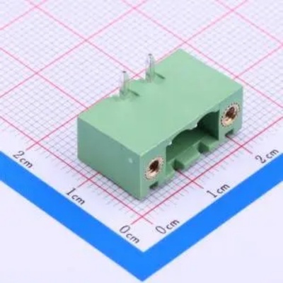 WJ2EDGRM-5.08-2P 插拔式5.08mm接线端子1x2P 弯插 螺丝固定 绿色