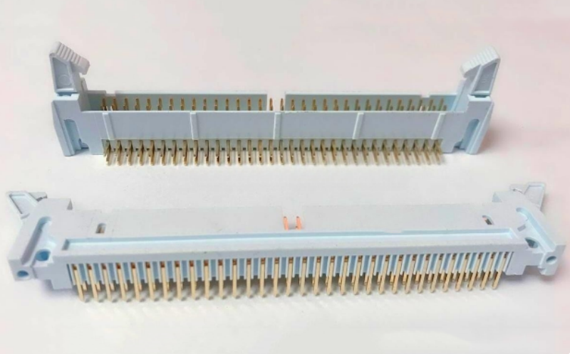 DC2大牛角座 卡扣2.54mm DC2-10/16/34/40-64PS 直脚 白灰色 镀金