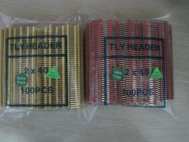 接插件 排针 彩色 间距2.54 单排针 双排针 单排弯针 双排弯针