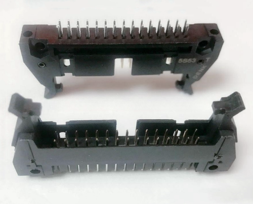 小牛角插座 小耳带卡勾 DENK DC2-16PS 2*8 间距2.54MM 180度直角