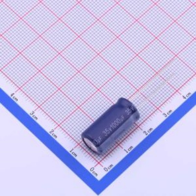 直插铝电解电容   1000uF  ±20%  35V   封装： 插件,D10xL20mm