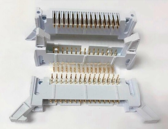 牛角插座 DC2-10PL20PL 大牛角 间距2.54MM 灰白色+镀金 弯脚 90