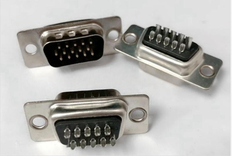 焊线式 VGA插头 DB-315P 3排15P 针/公头 黑胶 接插件