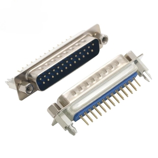 COM焊板插座连接器RS232串口镀金接头DP-25P公头白胶焊板无铆头子