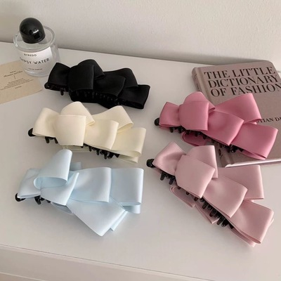 Jennie同款黑色蝴蝶结香蕉夹竖夹高马尾发夹2025年新款发量多头饰