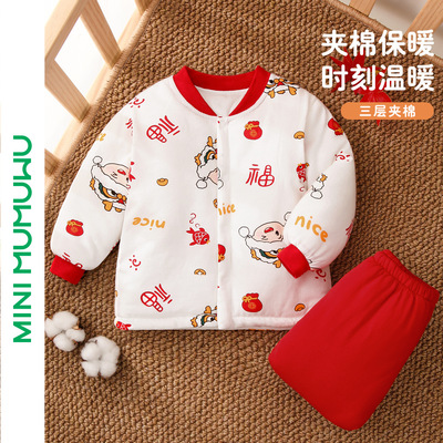 木木屋宝宝家居服秋冬款加厚保暖