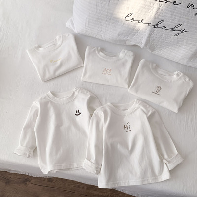 男童女童纯棉纯白打底衫春秋内搭