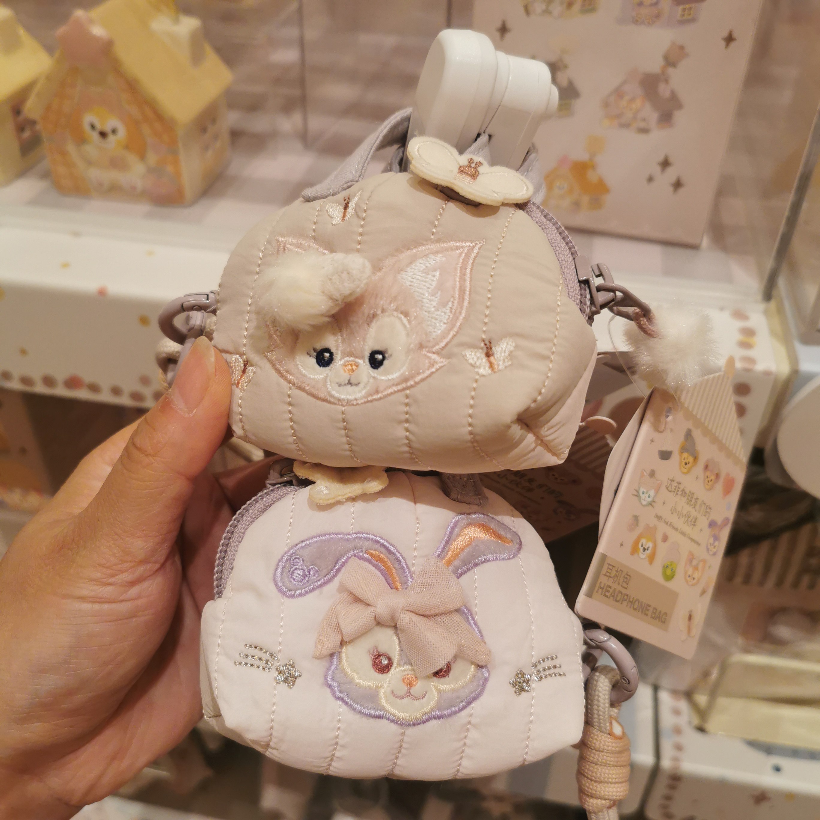 迪士尼正品小小伙伴玲娜贝儿星黛露包包耳机包随身零钱包挂