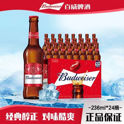 百威美式拉格啤酒236ml*24整箱