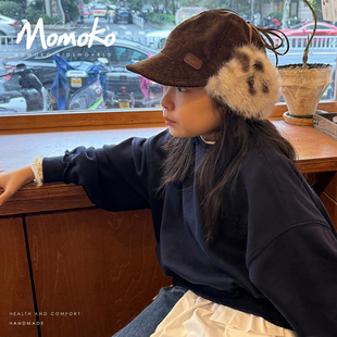 儿童帽子秋冬款小童遮阳帽防晒豹纹护耳帽子男女亲子鸭舌太阳帽