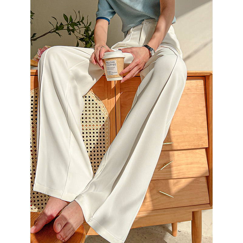 白色阔腿裤女2025年夏季新款直筒宽松休闲垂感高级感,女装/女士精品,休闲裤,淘宝优惠券,粉丝福利购,淘宝优惠卷