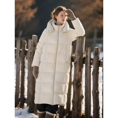米灰色长款羽绒服女2025年秋冬新