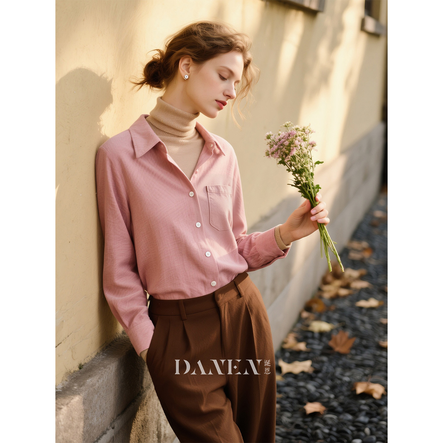法式粉色衬衫女2025年秋冬新款温柔气质百搭保暖衬衣叠穿纯色上衣,女装/女士精品,衬衫,淘宝优惠券,粉丝福利购,淘宝优惠卷