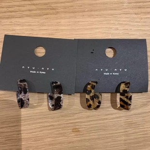 秋冬豹纹耳环圈圈大气高级感耳饰夸张高级感2024新款爆款时尚耳钉