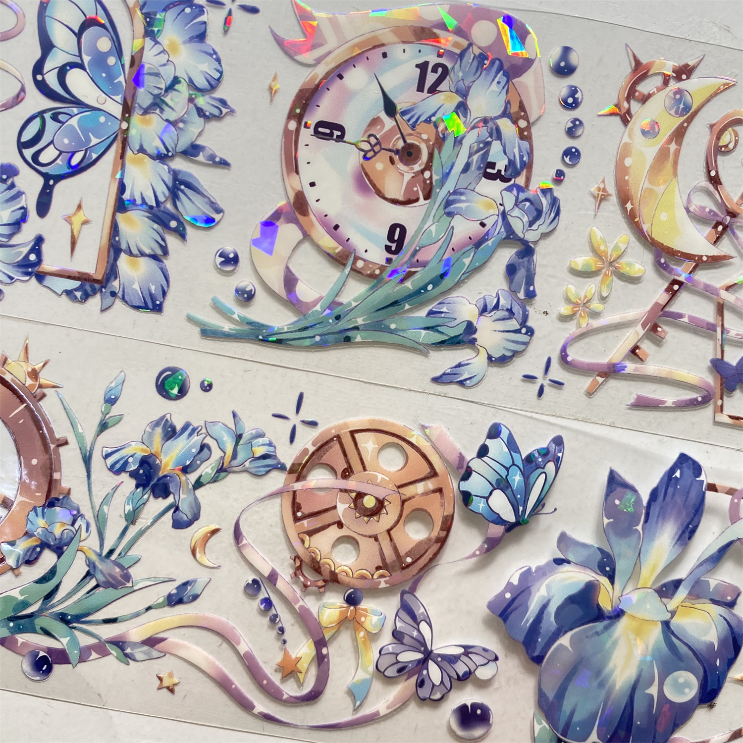 时爵鸢.手帐pet胶带造景花花鸢尾咕卡流麻手账和纸贴纸分装素材包