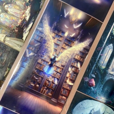 羽翼麟廊.手账pet胶带暗黑大背景打底咕卡流麻拼贴装饰素材包整卷