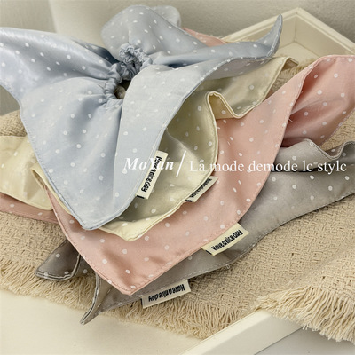 韩版波点缎面方巾大肠发圈女扎头发绳气质马尾头绳网红百搭绑头花