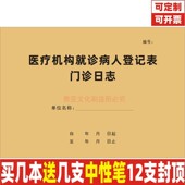 医疗机构就诊病人登记表门诊日志手术室记录本急救药品物品检查