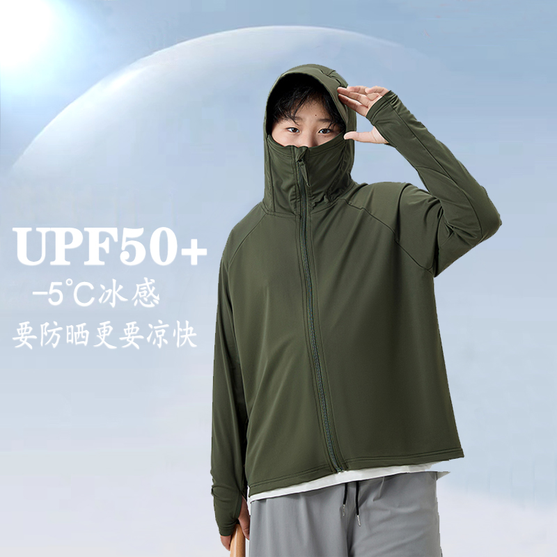 胖童防晒服大帽檐遮阳冰丝透气薄