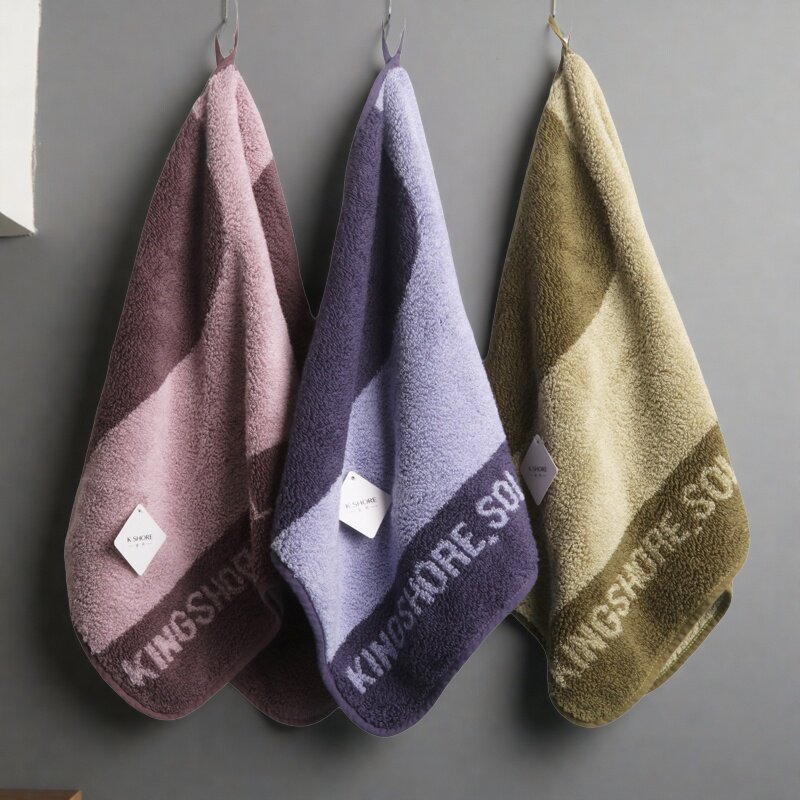 挂绳A类金号纯棉加大加厚家用商务毛巾吸水不易掉毛成人洗脸面巾