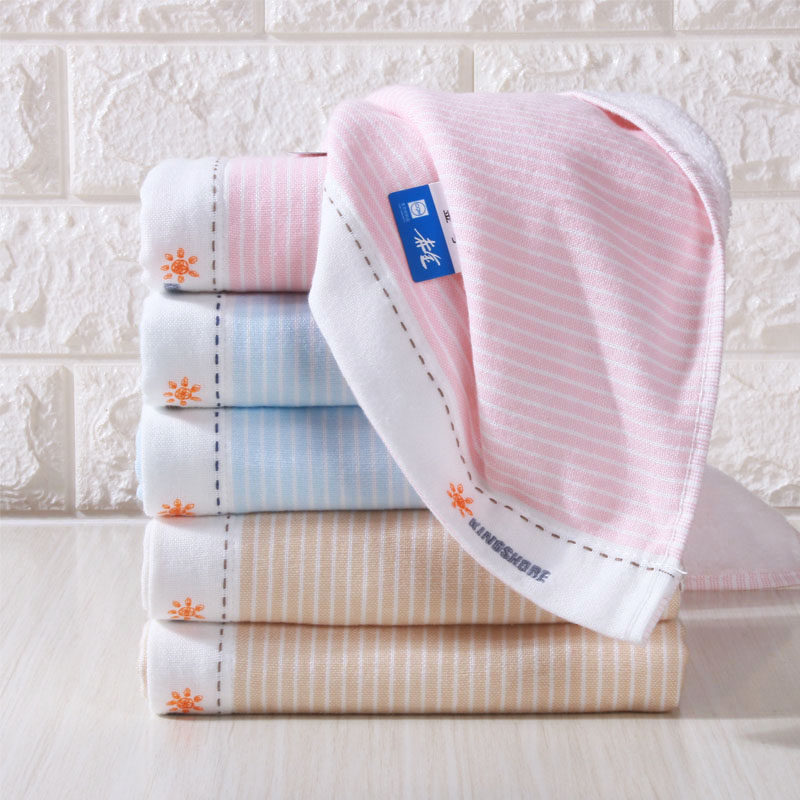 金号无捻格子纱布毛巾家用全棉洗脸巾纱布毛圈透气吸水ga1498wh