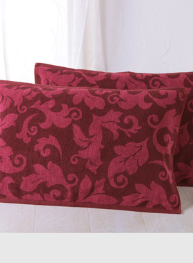 2条装金号依诗家纯棉单人枕巾全棉加厚提花龙凤呈祥婚庆SK2059