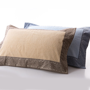 2条金号依诗家布艺枕巾全棉素螺旋长毛精梳长绒棉越用越软厚吸水