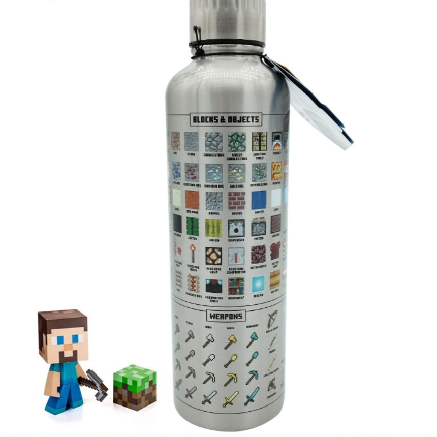 现货我的世界周边不锈钢水杯男女学生金属保温杯儿童运动水壶