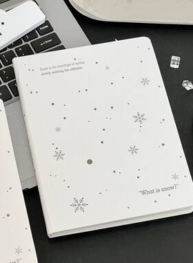 韩系雪花a5硬壳笔记本横线日记本