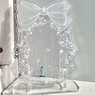 头纱相框卡套3寸爱豆小卡谷美自制亚克力装饰保护框立牌桌面摆件