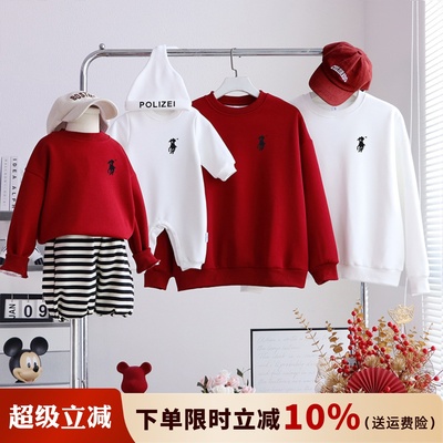 新年炸街亲子装秋冬母女纯棉卫衣