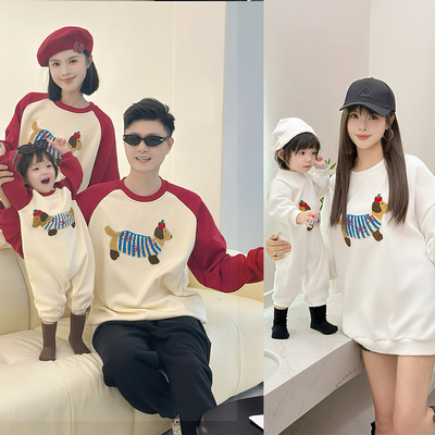 2025超火亲子装母子秋冬卫衣外套