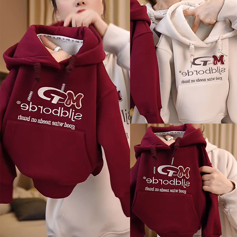 韩版亲子装秋冬加绒2025新款全家装一家三口母子母女炸街连帽卫衣