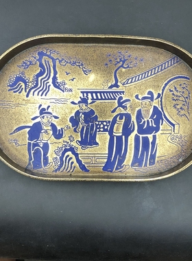 铜茶盘中式茶几复古怀旧古典