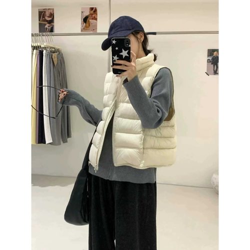 【温州羽绒】达标绒2025冬季新款韩系立领保暖轻薄排骨羽绒服马甲