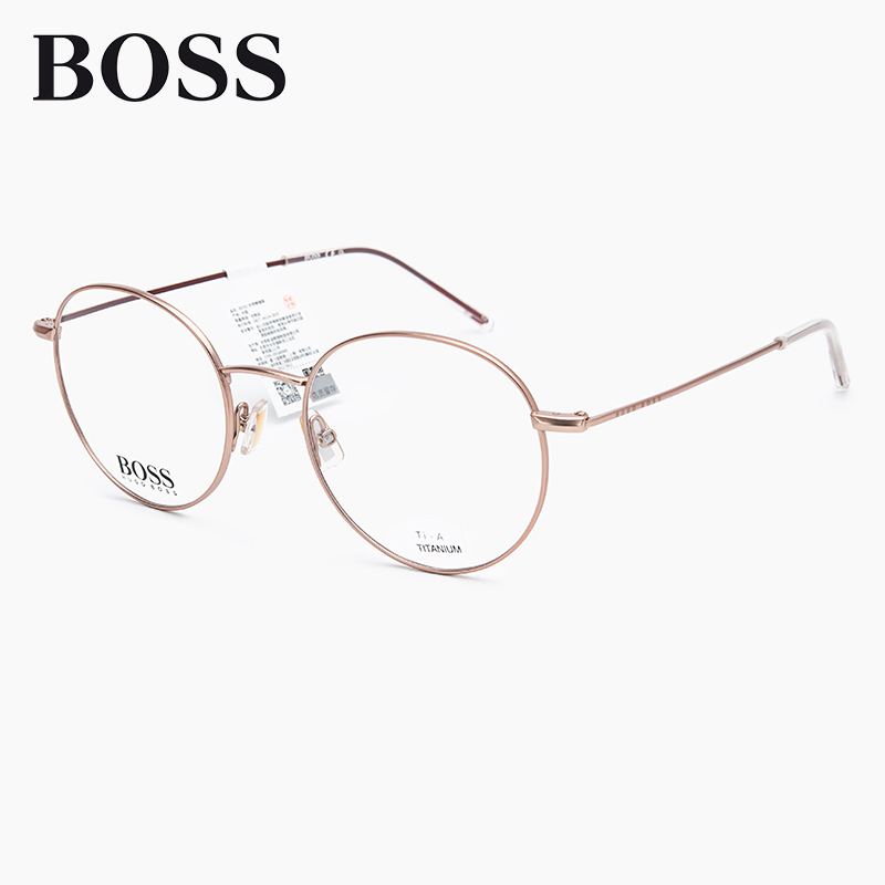 HUGO BOSS雨果博斯复古百搭眼镜架女1213金属圆框细腿钛金属镜框