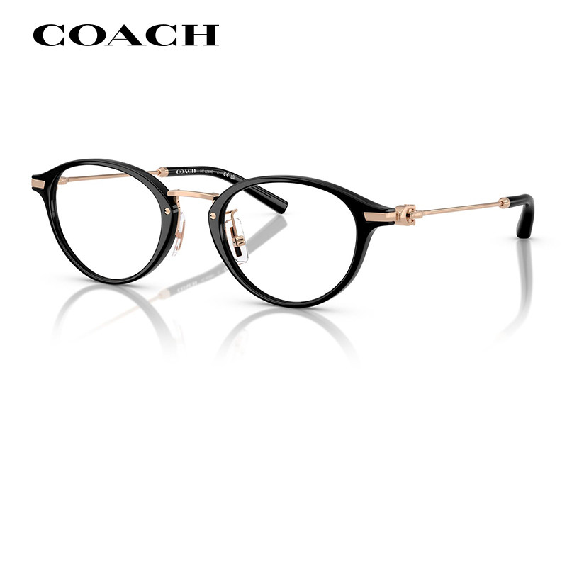 COACH蔻驰复古椭圆形近视眼镜框男HC6268时尚百搭板材小框镜架女