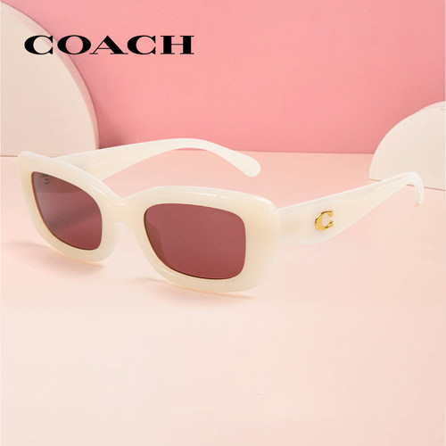 蔻驰潮流百搭乳白色枕形女士墨镜