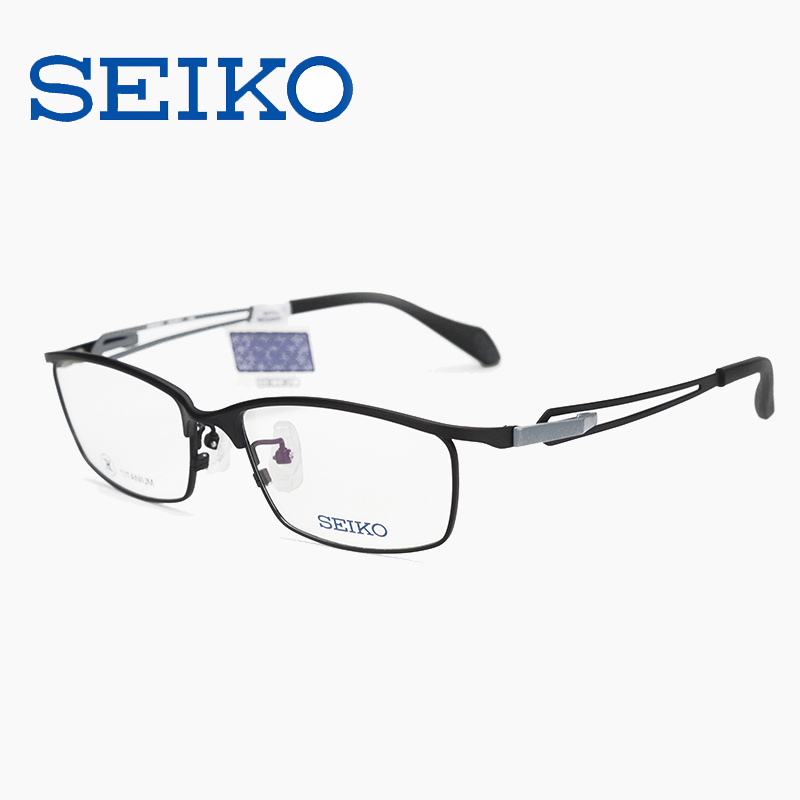 新款SEIKO精工超轻男商务纯钛眼镜架运动防滑近视眼镜框