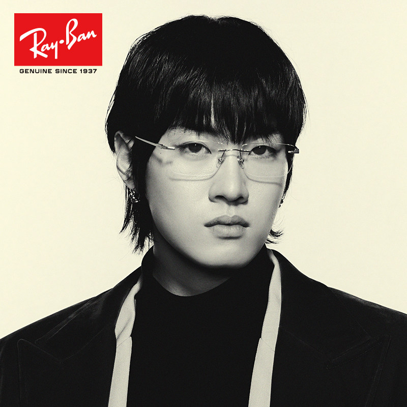 RayBan雷朋商务无框女超轻钛材眼镜架男RX8781配近视眼镜旗舰店
