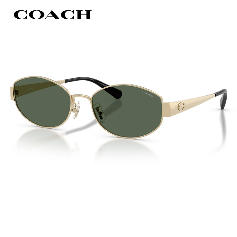 【七夕限定】COACH蔻驰椭圆形窄框太阳镜男HC7192复古金属