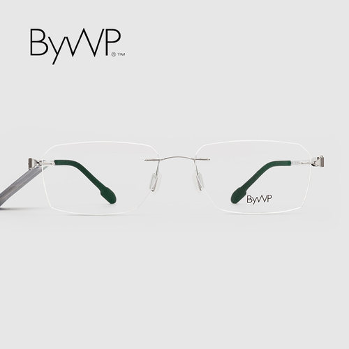 德国BYWP近视眼镜银色BY7060金色BY7063商务无框方形镜片光学镜架
