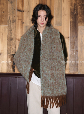 CiKC 高级感都市游牧羊驼毛混纺围巾秋冬加厚保暖围脖百搭情侣潮