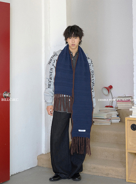 CiKC 设计师款时髦双面围巾男女秋冬保暖百搭高级感围脖加厚脖套