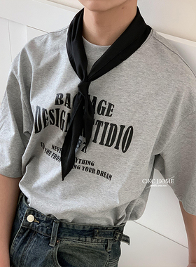 日系简约百搭纯色三角丝巾男女复古仿真丝男士领巾春夏薄绅士领巾