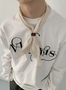 百搭6色/高级感纯色棉麻领巾男女小众复古装饰丝巾学生搭配多功能