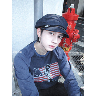 CiKC 原创日系不规则马术帽小众串珠礼帽复古休闲街头报童骑士帽