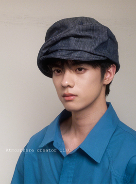 CiKC 自然褶皱 小众艺术家报童帽男女日系复古贝雷帽百搭鸭舌帽潮